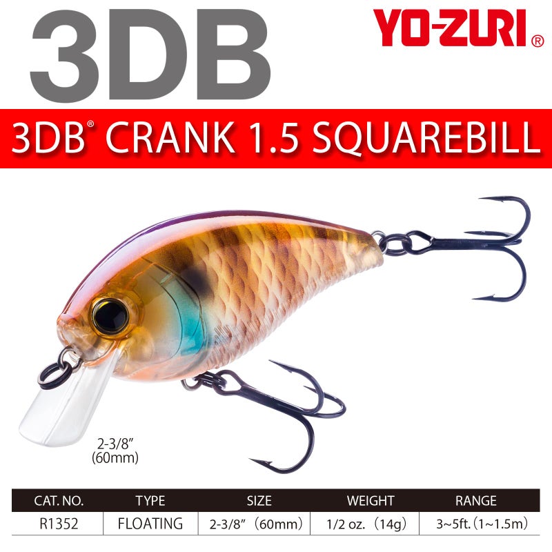 DUEL Yo-Zuri 3DB Crank 1.5 Squarebill Floating 60mm in Sexy Shad - Image 4